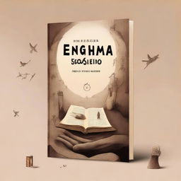 A captivating book cover design for 'O Enigma do Tempo Esquecido' featuring an intriguing and mysterious scene