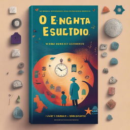 A captivating book cover design titled 'O Enigma do Tempo Esquecido'