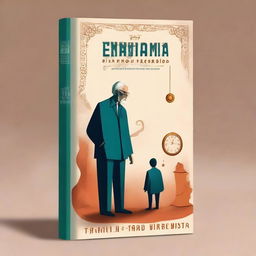 A captivating book cover design for a novel titled 'O Enigma do Tempo Esquecido'