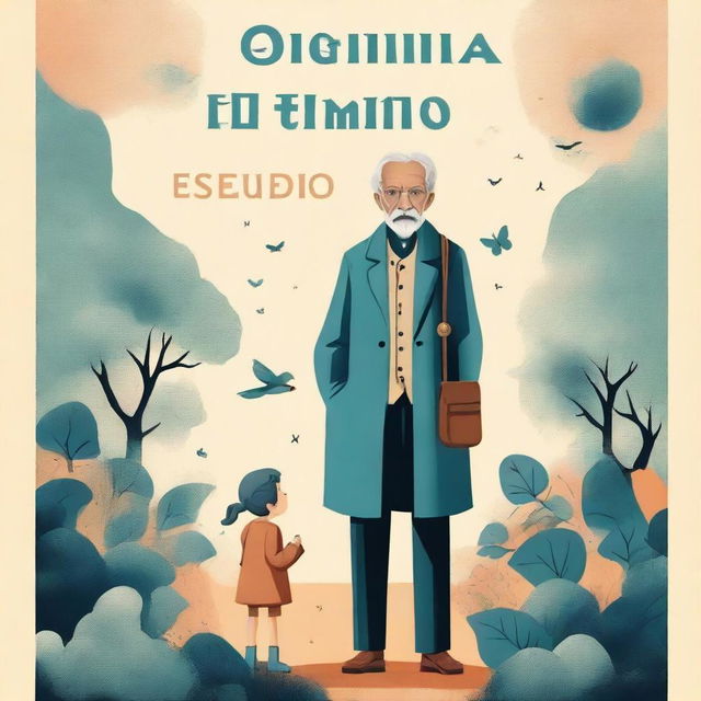 A captivating book cover design for a novel titled 'O Enigma do Tempo Esquecido'