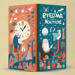 A captivating book cover design titled 'O Enigma do Tempo Esquecido'