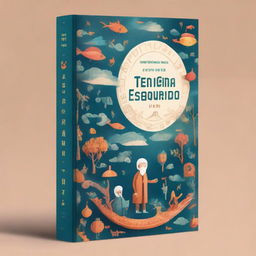 A captivating book cover design titled 'O Enigma do Tempo Esquecido'