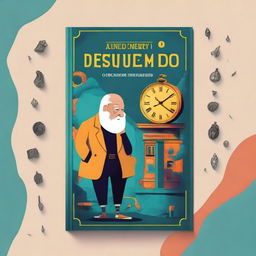 A captivating book cover design for a novel titled 'O Enigma do Tempo Esquecido'