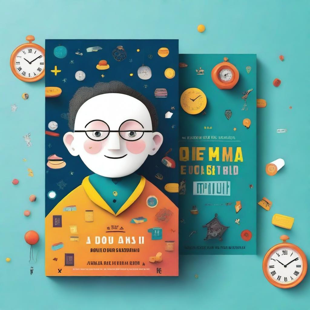 A captivating book cover design for a novel titled 'O Enigma do Tempo Esquecido'