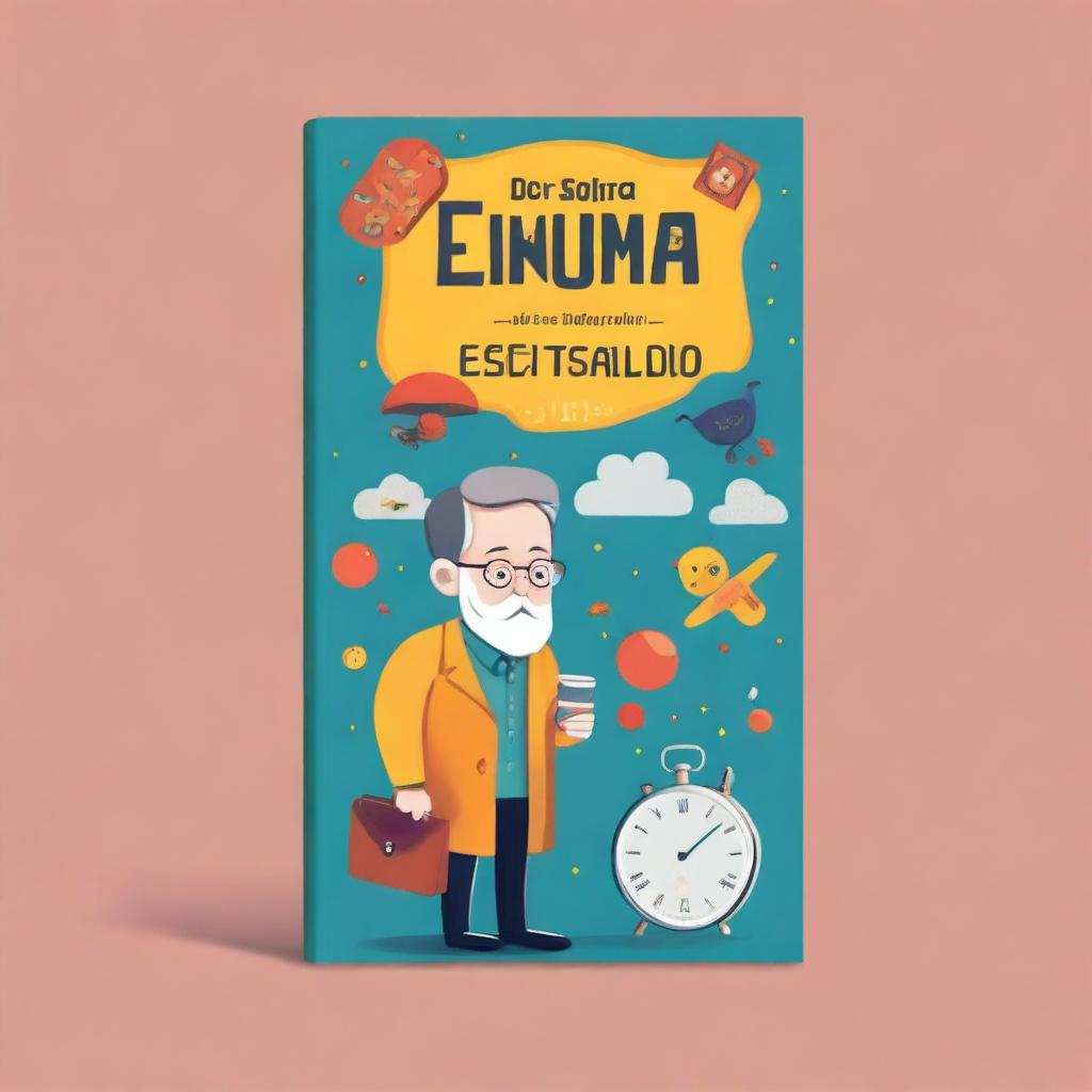 A captivating book cover design for a novel titled 'O Enigma do Tempo Esquecido'