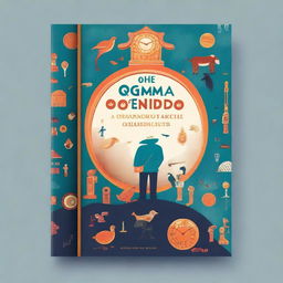 A captivating book cover design titled 'O Enigma do Tempo Esquecido'