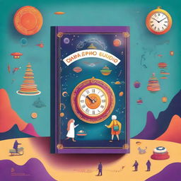 A captivating book cover design titled 'O Enigma do Tempo Esquecido'