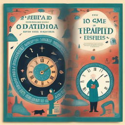 A captivating and child-friendly book cover design titled 'O Enigma do Tempo Esquecido'