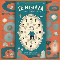 A captivating and child-friendly book cover design titled 'O Enigma do Tempo Esquecido'