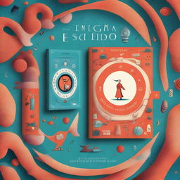 A captivating and child-friendly book cover design titled 'O Enigma do Tempo Esquecido'