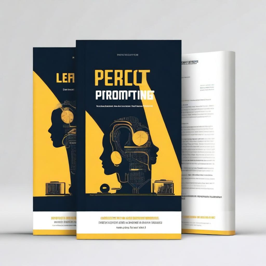 Create a visually striking cover design for a book titled 'Perfect Prompting: A Comprehensive Guide for Professionals' by Eric Agyemang Duah