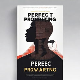 Create a visually striking cover design for a book titled 'Perfect Prompting: A Comprehensive Guide for Professionals' by Eric Agyemang Duah