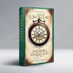 Create a best-seller book cover for 'O Enigma do Tempo Esquecido'