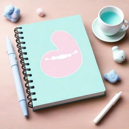 Create a heartwarming image of a pregnancy journal