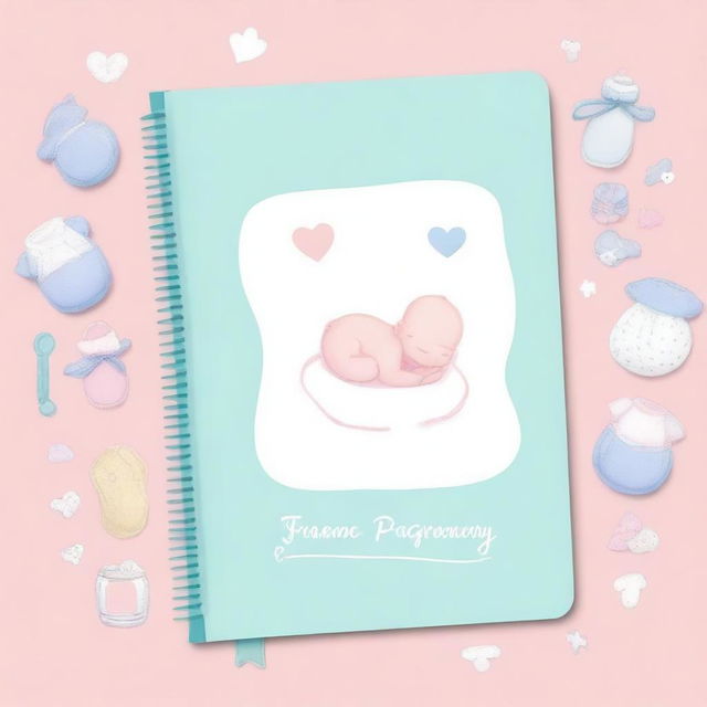 Create a heartwarming image of a pregnancy journal