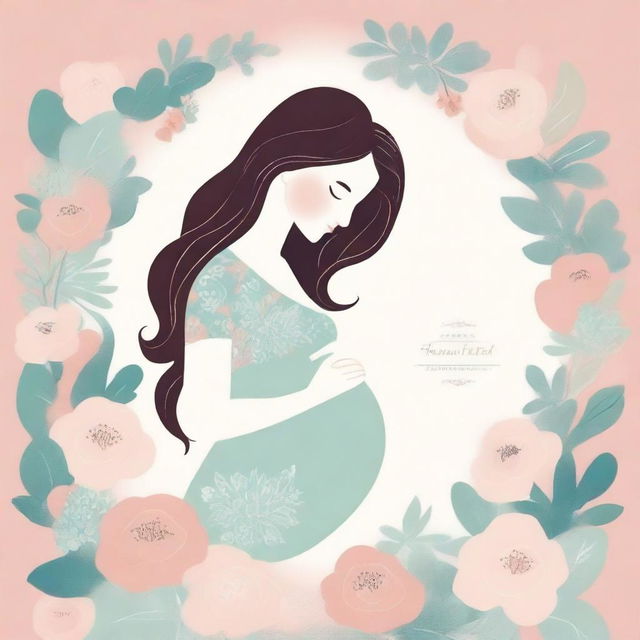 An artistic and heartwarming illustration for a pregnancy journal cover