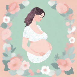 An artistic and heartwarming illustration for a pregnancy journal cover