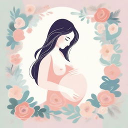 An artistic and heartwarming illustration for a pregnancy journal cover