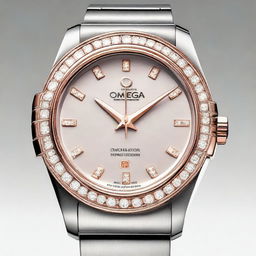 Create a detailed design for an Omega Constellation 38 steel watch