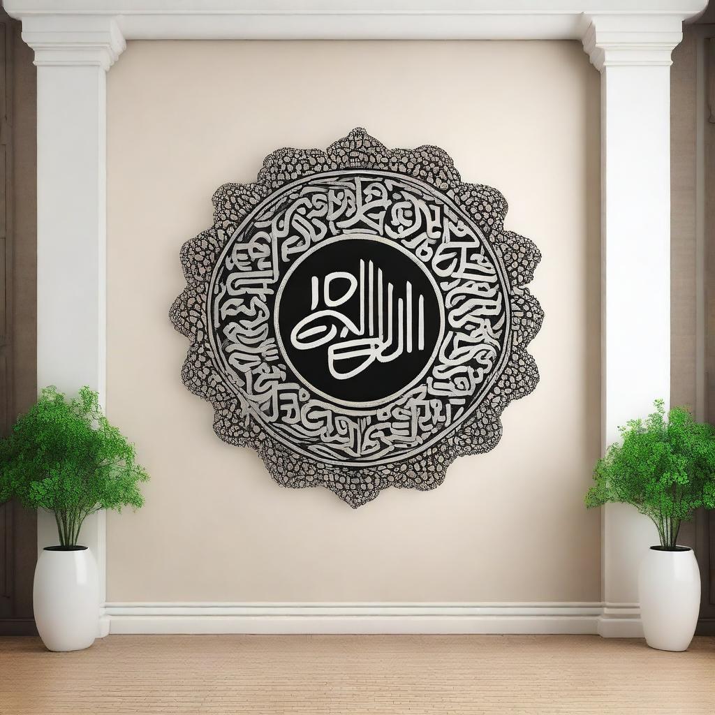 Create a beautiful wall decoration design featuring Quranic words