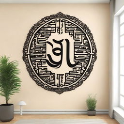 Create a beautiful wall decoration design featuring Quranic words