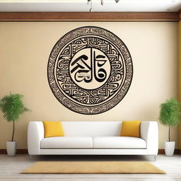 Create a beautiful wall decoration design featuring Quranic words