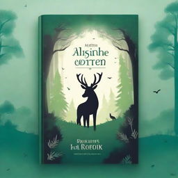 Create a captivating book cover featuring an enchanting forest with mystical creatures