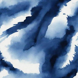 Abstract art of deep navy blue watercolor strokes