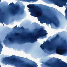 Abstract art of deep navy blue watercolor strokes