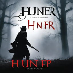 Create a dynamic and captivating book cover for a novel titled 'Hunter'