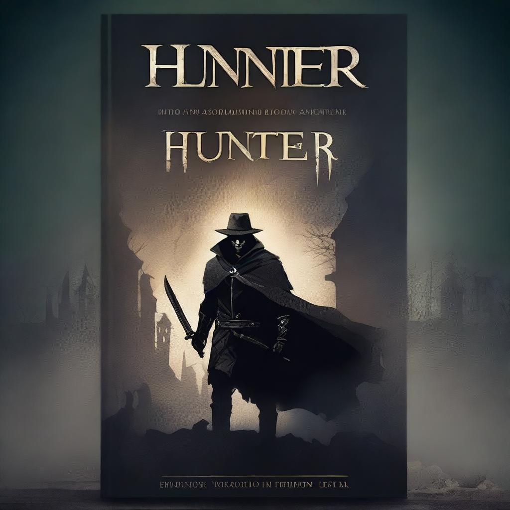 Create a dynamic and captivating book cover for a novel titled 'Hunter'