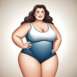 Create a respectful and positive image of a plus-sized girl who is confident and happy