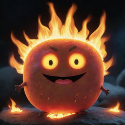 A vivid, animated image of Calcifer, the fiery demon from Howl's Moving Castle, radiating warmth and mischief.