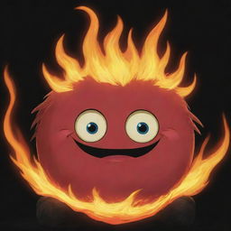 A vivid, animated image of Calcifer, the fiery demon from Howl's Moving Castle, radiating warmth and mischief.