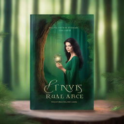 A fantasy romance book cover titled 'Envy's Embrace' with a pine green background