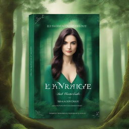 A fantasy romance book cover titled 'Envy's Embrace' with a pine green background