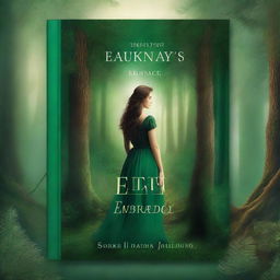 A fantasy romance book cover titled 'Envy's Embrace' with a pine green background