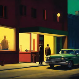 Create a cinematic cover inspired by the style of Edward Hopper paintings