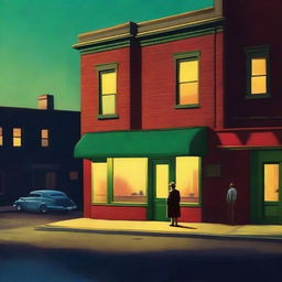 Create a cinematic cover inspired by the style of Edward Hopper paintings