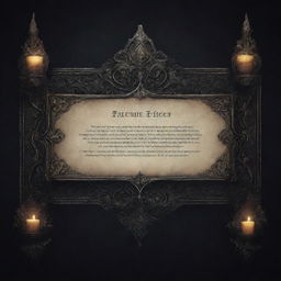 A text box banner designed in a gothic, intricate style consistent with the ambiance of souls-like games.