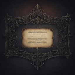 A text box banner designed in a gothic, intricate style consistent with the ambiance of souls-like games.