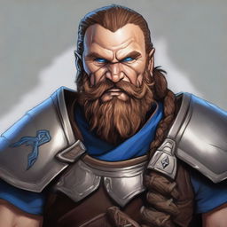 A detailed character portrait of Tharok Ironfist, a Level 5 Dwarf Warrior