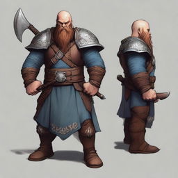 A detailed character portrait of Tharok Ironfist, a Level 5 Dwarf Warrior