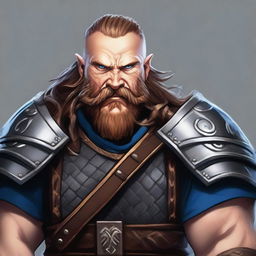 A detailed character portrait of Tharok Ironfist, a Level 5 Dwarf Warrior