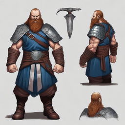 A detailed character portrait of Tharok Ironfist, a Level 5 Dwarf Warrior