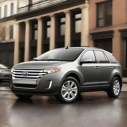 A detailed image of a 2011 Ford Edge in wet asphalt color with antichrome details