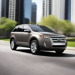 A detailed image of a 2011 Ford Edge in wet asphalt color with antichrome details