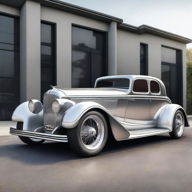 Create a custom modern hypercar that combines a 4-door 1932 Buick Victoria sedan with a hyper McLaren