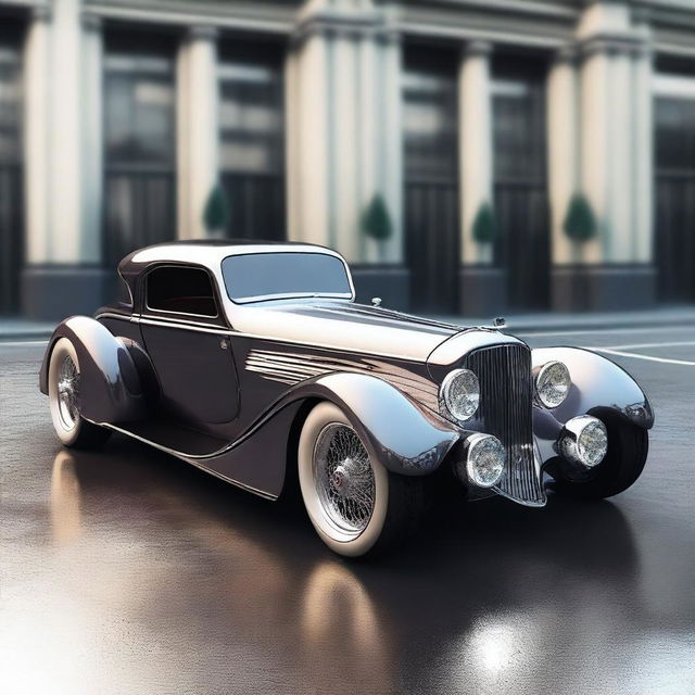 Create a custom modern hypercar that combines a 4-door 1932 Buick Victoria sedan with a hyper McLaren