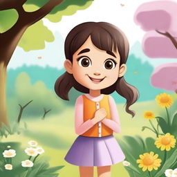 A kind-hearted little girl named Raina, depicted in a heartwarming and friendly scene